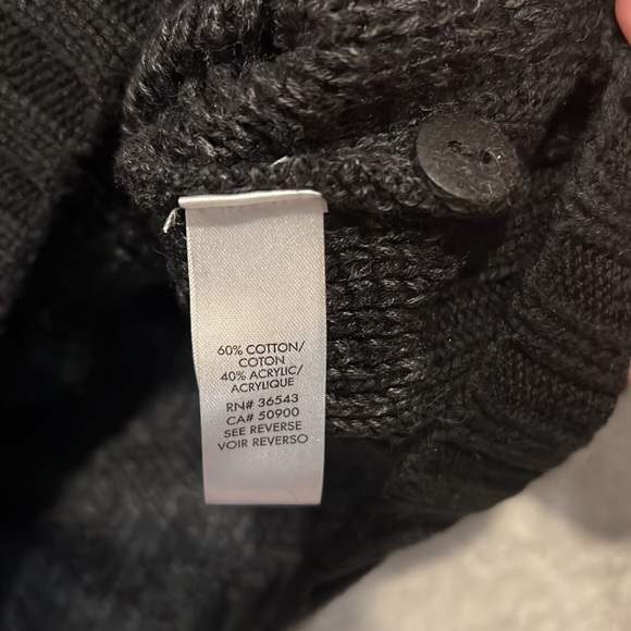 NWT Calvin Klein Mens Blended Gray Black 1/4 Button Knitted Sweater L - Picture 4 of 4